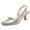 Metal Silver, variant on Penny Sue Women's Slingback Heels White Kitten Pointed Toe Heels Dress Pumps Comfortable Wedding Party Shoes 7M