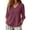 Purple, variant on Boho Tops for Women 3/4 Sleeve Loose Casual V Neck Embroidered Shirt Lightweight Summer Blouses