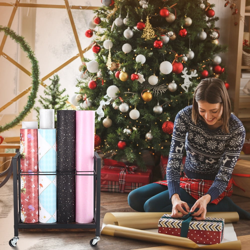 Blueprint Holder, Blueprint Storage Rack 12 Slots for Storing Blueprint Poster Architectural Construction Plan Wrapping Paper, Mobile Roll File Organizer with Wheels for Office