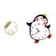 thumbnail image 1 of Escultura de pingüino de cristal, figura de metal, adorno de escritorio, estatua, soporte, reloj de pared de madera, decoración encantadora, funciona, 1 of 8