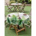 thumbnail image 4 of Outdoor Tablecloths with Umbrella Hole & Zipper, Spring Leaves Round Tablecloth 54 Inch, Pastoral Garden Botanical Gray Wooden Waterproof Table Cloth, Patio/Pool/Picnic Table Covers, 4 of 8
