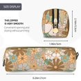 thumbnail image 5 of XMXT Leather Pencil Case, Retro Floral Design Print Large Capacity Pencil Pouch for Student Teens Women, 5 of 9