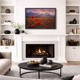 thumbnail image 2 of Framed Canvas Wall Art Red Poppy Field Landscape Print for Living Room Decoration - 16"x24" BLACK, 2 of 8
