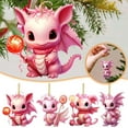 thumbnail image 2 of XEOVHV Personalized Christmas Pink Cartoon Gragon Hanging Ornaments,2D Flat New Ornaments Christmas Tree Ornaments Christmas Holiday Gifts Home Decoration, 2 of 8