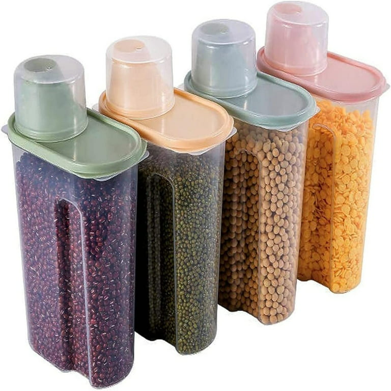 4pcs/set Cereal Storage Container, Plastic Airtight Food Storage