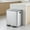 Silver, variant on Space-Saving Dual Compartment Kitchen Trash Can – 2 x 5.3 Gal (20L) Stainless Steel Bin – Soft-Close Odor-Resistant Lid, Hands-Free Step Pedal, Removable Buckets, Waste Separation, White
