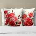thumbnail image 6 of Red Roses Throw Pillow Covers 18x18 Inch Set of 2, Valentine''s Day Decorative Pillow Case Beautiful Bouquet Flower Cushion Cover for Couch Sofa Wedding Anniversary Decor Gift, 6 of 6