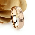 thumbnail image 2 of Men's Women's Tungsten Wedding Band Engagement Ring 6mm Hammered Rose Gold Plated Ring, SZ 11, 2 of 3