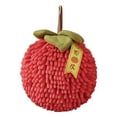 thumbnail image 2 of Sunsanly Chenille Hanging Hand Towel Balls Super Absorbent Microfiber Hand Towels Cute Persimmon Fruit Shape Soft Plush Quick-Drying Hand Towels for Bathroom Kitchen, 2 of 5
