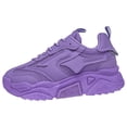 thumbnail image 2 of AUDeals Women Chunky Platform Sneakers, Colorblock Casual Shoes, Breathable Walking Shoes with Glitter Detail (Purple, 6), 2 of 9