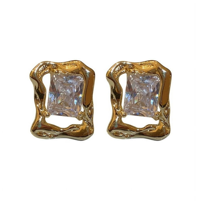 Pendientes de circón con diseño que significa pendientes barrocos, pendientes de individualidad a la moda, regalo de vacaciones para tu novia Rojo Verde