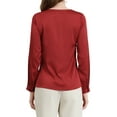 thumbnail image 3 of Allegra K Women's Tie Neck Long Sleeve Elegant Button Cuff Office Shirt, 3 of 6