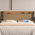 thumbnail image 4 of FULL SIZE Headboard with Hidden Storage & Smart LED Lights, Bedroom Headboard with Built-in Charging Station for Bedroom Decor, 4 of 9
