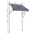 thumbnail image 5 of VEVOR 59 x 47" Patio Awning Retractable, Awning Sunshade Shelter with Manual Crank Handle, Outdoor Patio Canopy Sunsetter Deck, Adjustable Height from 86 to 122 in, for Patio/Balcony/Yard, Dark Gray, 5 of 9