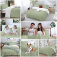 thumbnail image 6 of Vintage Sage Green Bedding 3 Piece Duvet Cover Set Twin Size, Farmhouse Retro Beige Solid Color Soft Microfiber Comforter Cover with Zipper Closure & Pillowcases, Wrinkle & FadeResistant Quilt Cover, 6 of 9