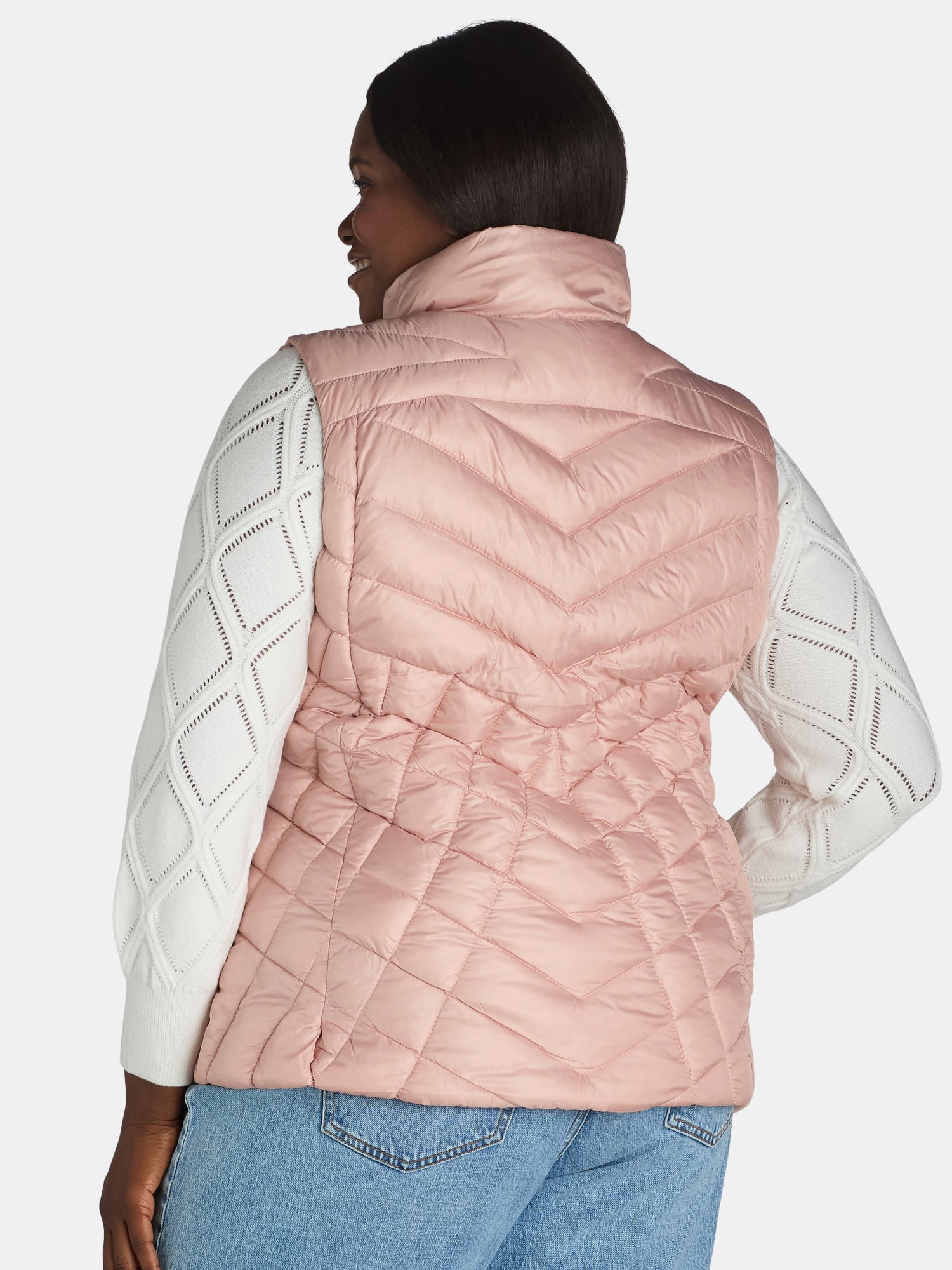 Big Chill Women's Chevron Quilted Puffer Vest, Midweight, Sizes S-3X