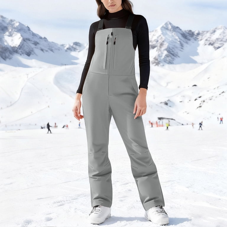 Women's Waterproof Snow Bib Overalls - Insulated Ski Snowboard Pants Winter Warm