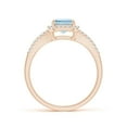 thumbnail image 2 of Angara Natural 1.35 Ct. Aquamarine with Diamond Halo Ring in 14K Rose Gold for Women (Ring Size: 3.5), 2 of 10
