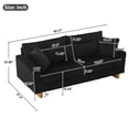 thumbnail image 2 of Newest 80.3" Corduroy Loveseat, Upholstered Sofa with Pocket Springs & 4 Pillows, for Living Room & Apartment,Black, 2 of 12