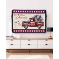 thumbnail image 5 of 4th of July Outdoor TV Cover 52 to 55 Inch Weatherproof, Red Blue Plaid Truck Floral Independence Day 600D Oxford TV Covers with Waterproof Zipper, Outside Flat TV Screen Protector 52"Wx19"Hx4.5"D, 5 of 7