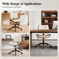 thumbnail image 6 of FASTES Armless Office Chair, Ergonomic Desk Chair Mid-Century Modern Home Vanity Chair Faux Leather Accent Computer Chairs Adjustable Height Swivel, White, 6 of 7