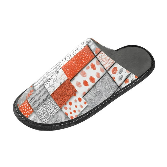 IAUYY Memory Foam House Slippers Suitable for Both Men and Women. Comfortable, Anti-Slip Plush Flat-Bottomed Slippers The Best Holiday Gift Flat Color Blocks