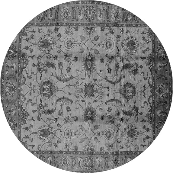 Ahgly Company Indoor Round Oriental Gray Traditional Area Rugs, 8' Round