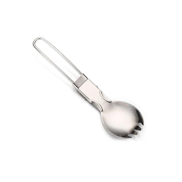 Yuarrent Cuchara plegable de acero inoxidable Tenedor Senderismo Camping Cook Picnic Vajilla Type3 NO3 Yuarrent JJ3706-00