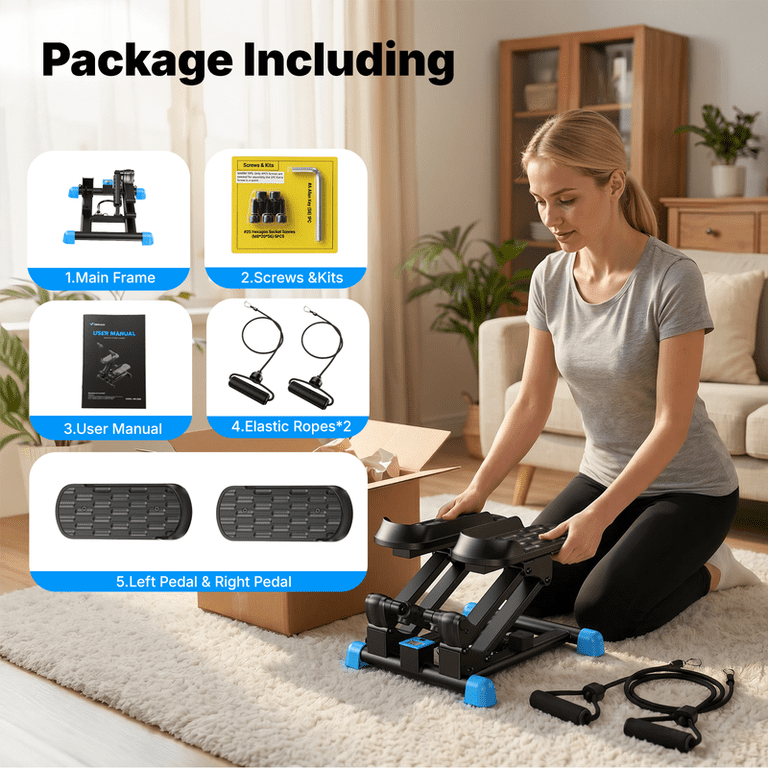 MERACH 3-in-1 Mini Stair Climber with Resistance Bands photo 5