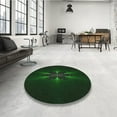 thumbnail image 3 of Ahgly Company Indoor Round Patterned Deep Emerald Green Area Rugs, 4' Round, 3 of 6