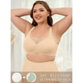 thumbnail image 3 of Chiclily Women's Wireless Bras Comfort Everyday Full Coverage Bra Apricot 2XL Supportive T-Shirt Bra, 3 of 8