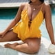 thumbnail image 4 of Gibobby Trajes de Baño Mujer Completos Traje de baño recortado Bikini de coral de verano Bikini de una pieza Bikini Conjunto sexy Trajes de baño de una p(Amarillo,XL), 4 of 5