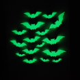 thumbnail image 2 of 16 Pcs Glow in The Dark Bats Halloween Wall Decor 3D Bat Decorations for Halloween Indoor Outdoor Window Party Supplies for Haunted House Home Decor, 2 of 6