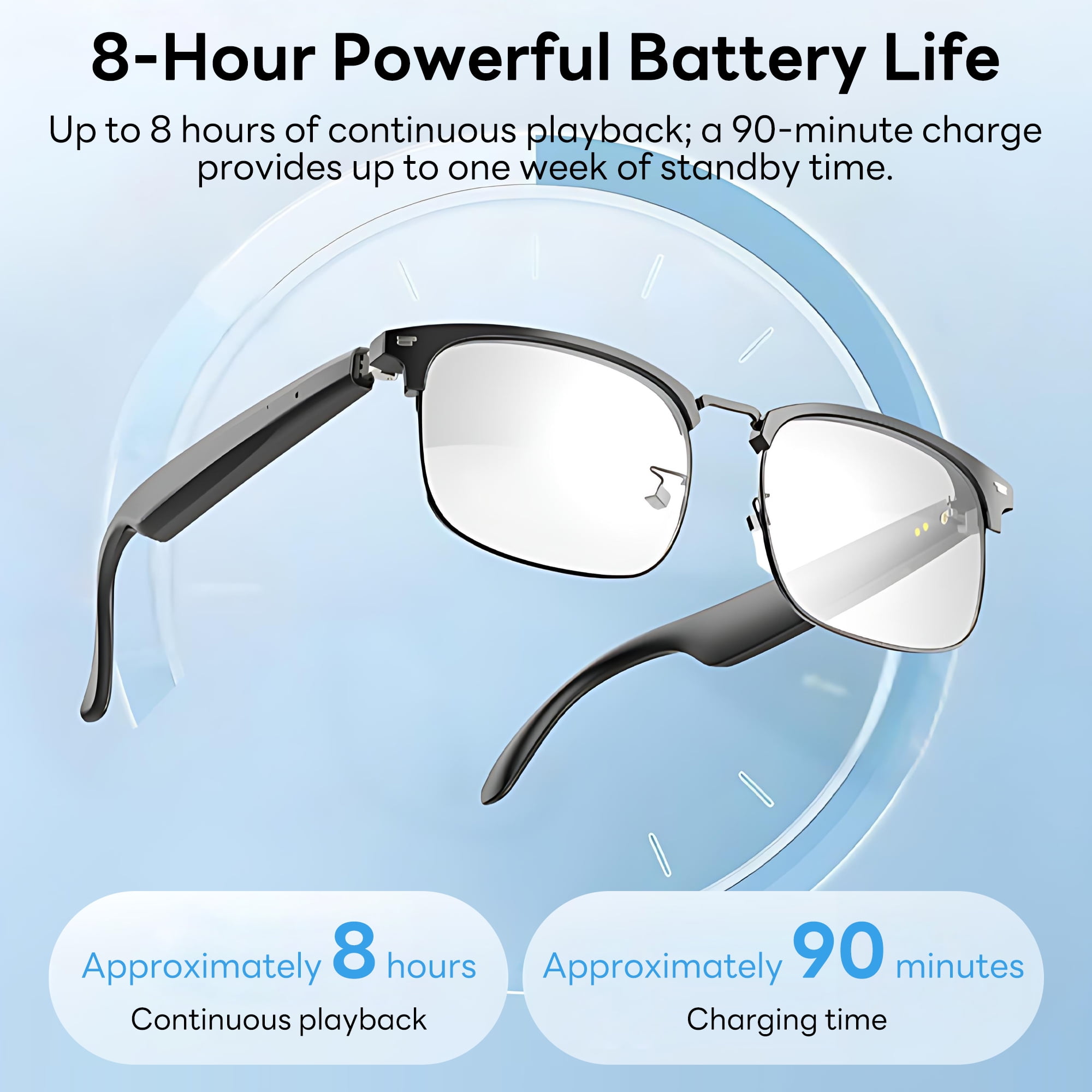 Pecham AI Translator Smart Glasses for Men Women, Bluetooth Audio Sunglasses with Photochromic Lenses, Voice Assistant, Real-Time Translation for Travel Meeting Trade Business