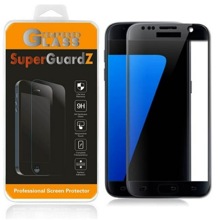 [2-Pack] For Samsung Galaxy S7 - SuperGuardZ [FULL COVER] Tempered Glass Screen Protector [Black], Edge-To-Edge Protect,