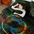 thumbnail image 4 of Castle Fairy Abstract Boho Sun And Moon Bedding Comforter Set 7-Piece for Adults Female Men Women,Exotic Style Starry Sky King Bedding Sets,Psychedelic Galaxy Ultra Soft Bed Sheets, 4 of 8