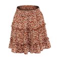thumbnail image 2 of jinghuiyue Womens Ruffle Mini Skirt High Waisted Floral Print A-Line Casual Flowy Tiered Summer Skirts L, 2 of 6