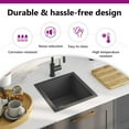 thumbnail image 4 of vidaXL 15.7-inch Kitchen Sink with Strainer, Top-Mount Sink Single Bowl, Black Stainless Steel, 4 of 9