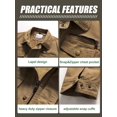 thumbnail image 5 of Chrisuno Men's Military M65 Field Jacket With Removable Hood ,Stand Collar Spring And Autumn Casual Cotton Coat 2XL Khaki, 5 of 5