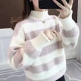 thumbnail image 2 of Suéter de mujer Otoño e Invierno Ropa exterior suelta para mujer Top de cuello alto medio Camisa popular con parte inferior gruesa, 2 of 4