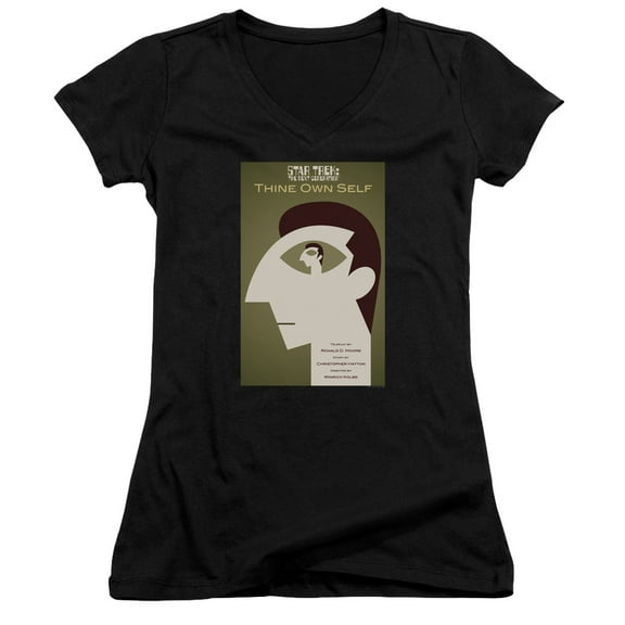 Star Trek Tng Season 7 Episode 16 Junior Women's V-Neck T-Shirt Black