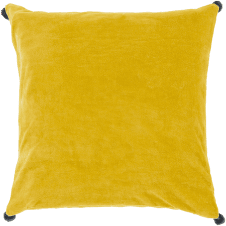 22 Velvet Poms Lemon Yellow Decorative Throw Pillow Walmart Com