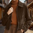 thumbnail image 2 of Viluyesy Womens Corduroy Jacket Zip Up Casual Fall Winter Coat Shacket Coffee Size S, 2 of 8