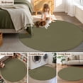 thumbnail image 6 of Olive Green Round Rugs 4ft, Farmhouse Solid Green Color Modern Art Non Slip Washable Rug Runner, Low Pile Indoor Floor Carpet Mat Bathroom Rugs for Living Room, Bedroom, Kids Room, 6 of 9