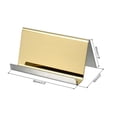 thumbnail image 2 of Uxcell 3.5x2.x1.8 Inch Office Desktop Name Cards Display Stand Business Card Holder Champagne Gold 2 Pack, 2 of 5