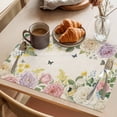 thumbnail image 3 of Vintage Flowers Placemats Set of 12, White Pink Purple Flower Plants Butterflies Linen Non-Slip Place Mats Washable Table Mats for Kitchen Dining Table Decorations Indoor/Outdoor, 3 of 9