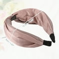 thumbnail image 5 of Color Block Satin Wide Headband Fashion Hair Accessories for Women Champagne Powder 1.97" Width, 5 of 6