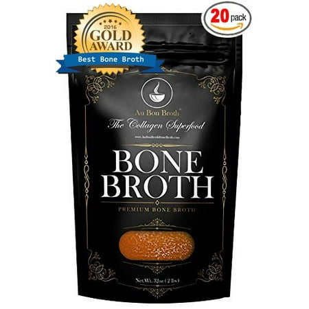 Healthy Bone Broth - Organic, Grassfed (Delicious Beef/Chicken/Turkey Blend) Frozen 32oz Bags, 20 Count (30 day supply/2-3 cup per day) Soup Broth Not Powder, Slow Simmered, Pasture Raised, Non-GMO