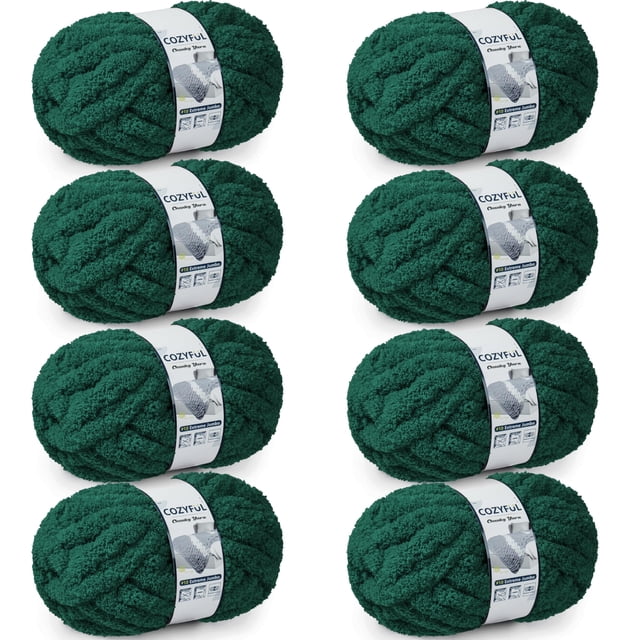 Harn Cozyful Chunky Chenille #10 para tejer a mano 8 madejas