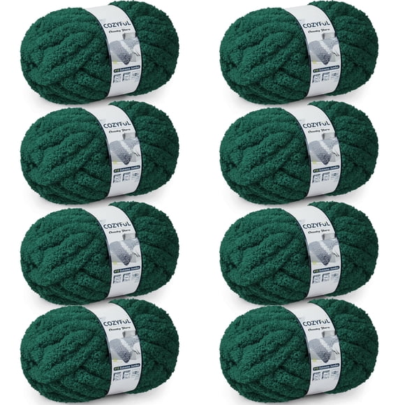 Hilo Chunky Cozyful #10 Jumbo Chenille 8 madejas 23 m verde